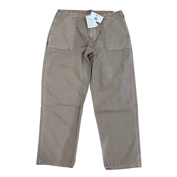 Nike Other - Nike Life Mens Herringbone Chino Pants Khaki Brown Loose Fit Straight Leg 38 NEW